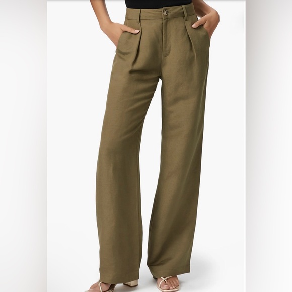 NWT! PAIGE DALLAS High Waist Wide Leg Linen Blend Trousers - Picture 9 of 14